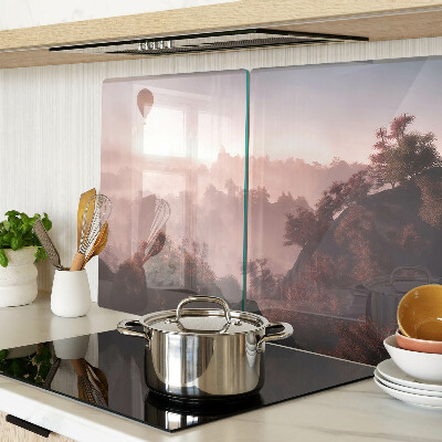 Tabla para cortar Globo aerostático sobre el paisaje