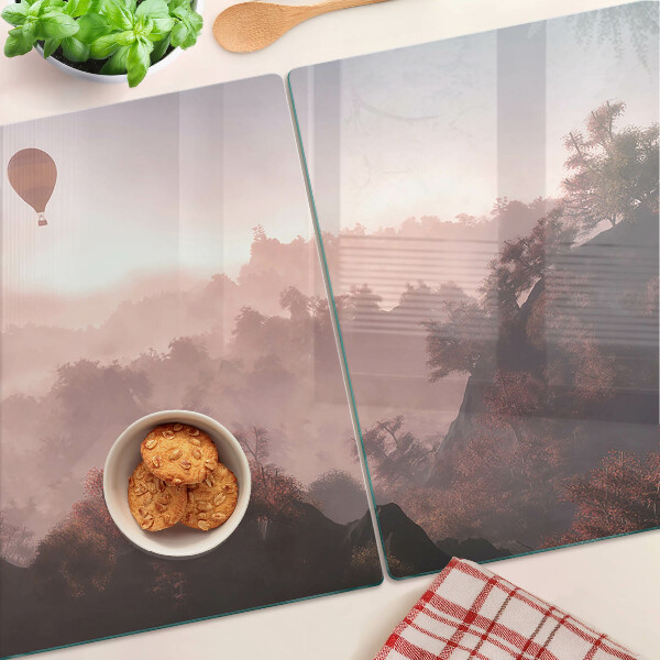 Tabla para cortar Globo aerostático sobre el paisaje