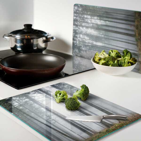 Tabla de cortar de cristal Bosque brumoso