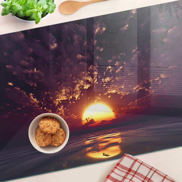 Tabla de cortar Puesta de sol sobre el mar