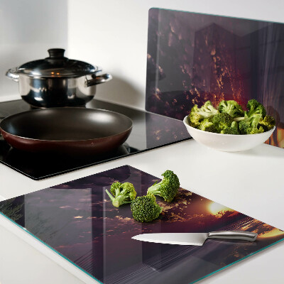 Tabla de cortar Puesta de sol sobre el mar