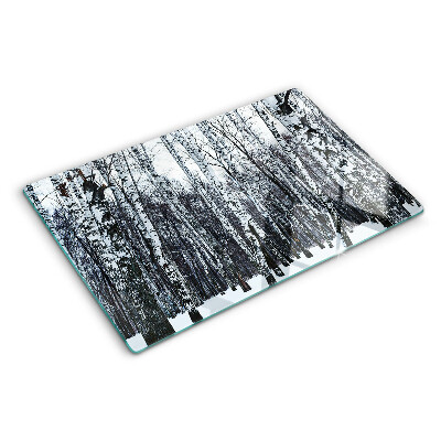 Tabla de cocina Bosque invernal con abedules