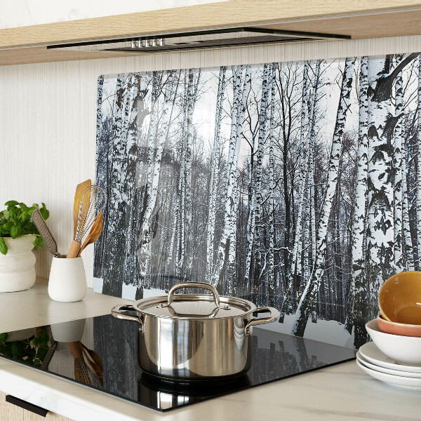 Tabla de cocina Bosque invernal con abedules