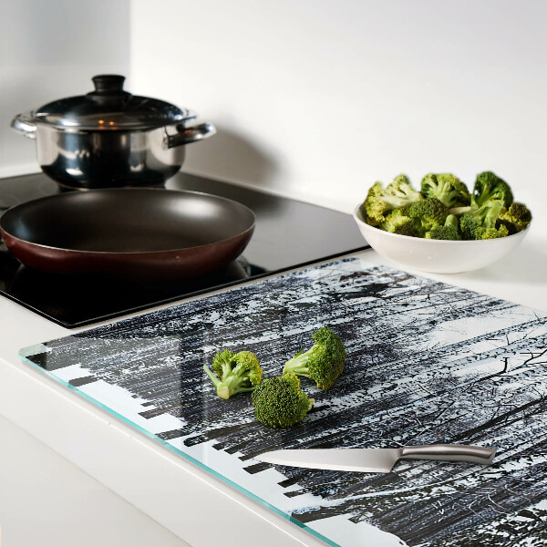 Tabla de cocina Bosque invernal con abedules