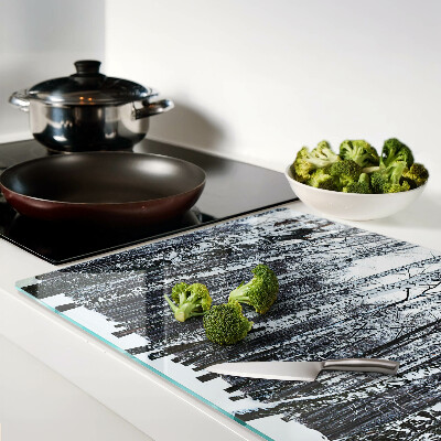 Tabla de cocina Bosque invernal con abedules