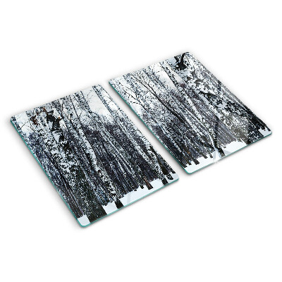 Tabla de cocina Bosque invernal con abedules