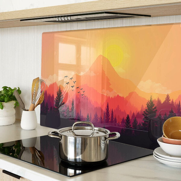 Tabla para cortar Paisaje de montaña al atardecer