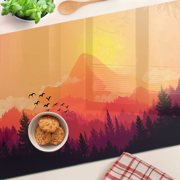 Tabla para cortar Paisaje de montaña al atardecer