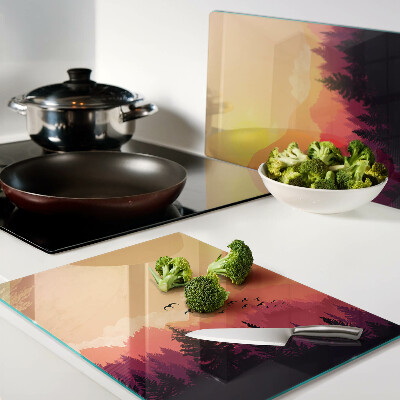 Tabla para cortar Paisaje de montaña al atardecer