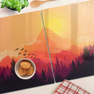 Tabla para cortar Paisaje de montaña al atardecer