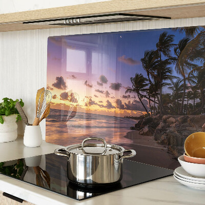 Szklana deska do krojenia Zachód słońca nad plażą