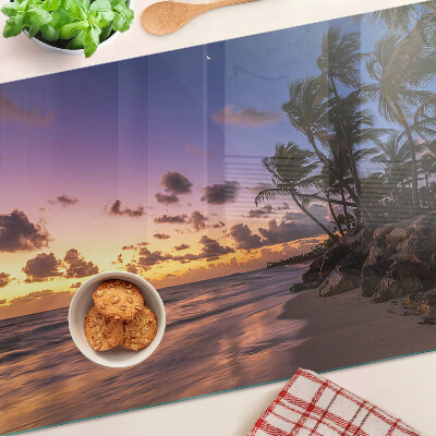 Szklana deska do krojenia Zachód słońca nad plażą