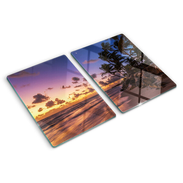 Tabla para cortar Puesta de sol sobre la playa