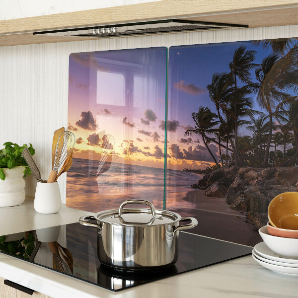 Szklana deska do krojenia Zachód słońca nad plażą