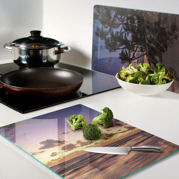 Tabla para cortar Puesta de sol sobre la playa