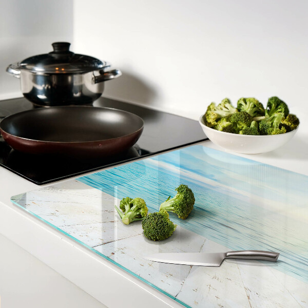 Tabla de cortar El mar y el embarcadero de madera