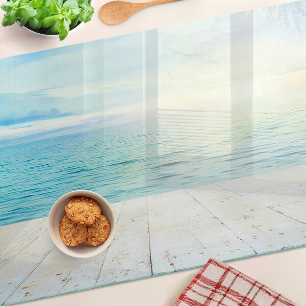 Tabla de cortar El mar y el embarcadero de madera