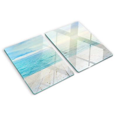 Tabla de cortar El mar y el embarcadero de madera