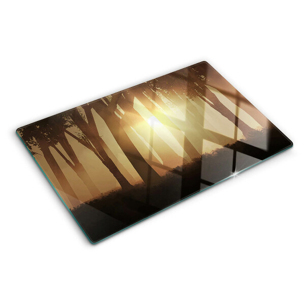 Tabla de cocina Atardecer en el bosque