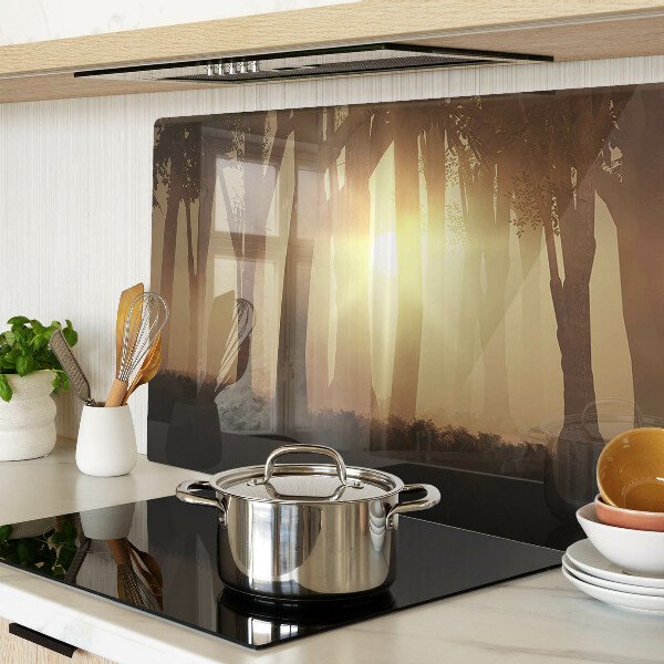 Tabla de cocina Atardecer en el bosque