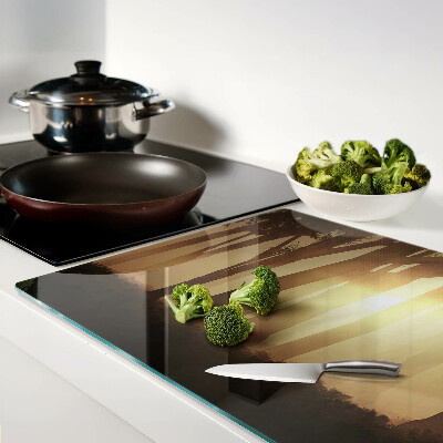 Tabla de cocina Atardecer en el bosque