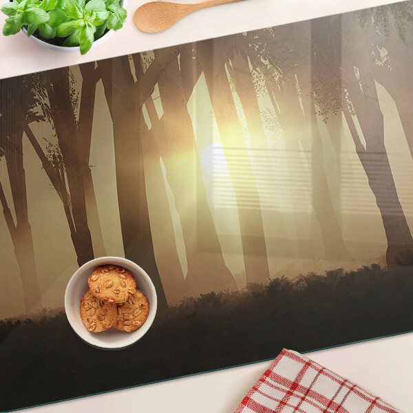 Tabla de cocina Atardecer en el bosque
