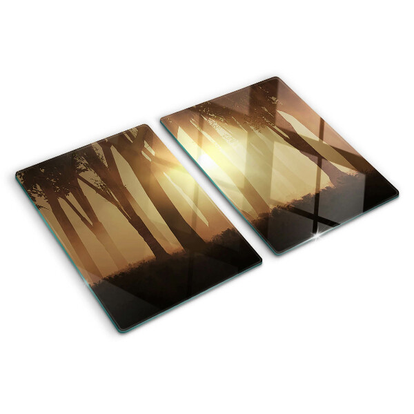 Tabla de cocina Atardecer en el bosque