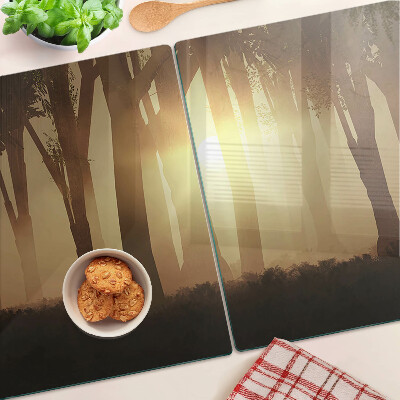 Tabla de cocina Atardecer en el bosque