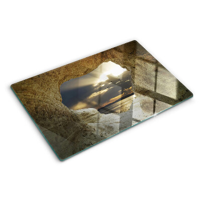 Tabla de cortar Vista del mar a través de la gruta