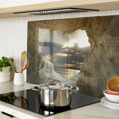 Deska kuchenna szklana Widok na morze przez grotę