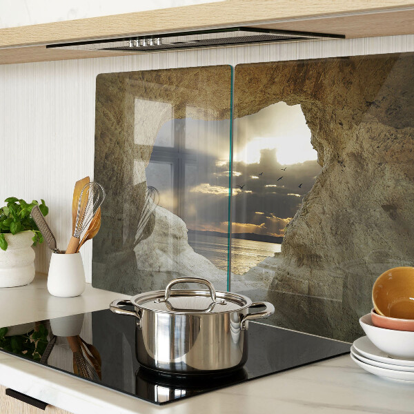 Tabla de cortar Vista del mar a través de la gruta