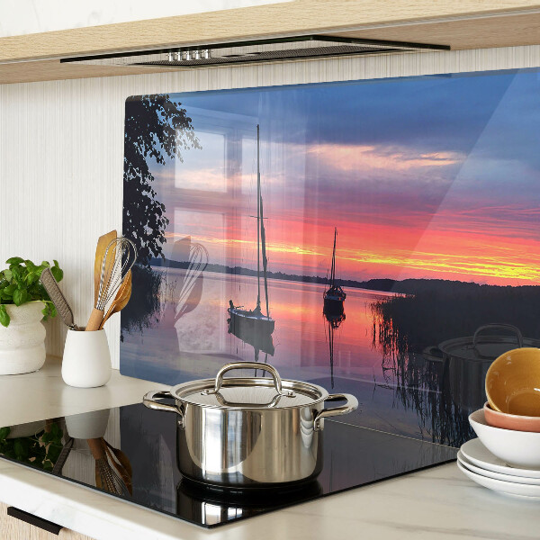 Tabla de cocina Puesta de sol sobre el lago