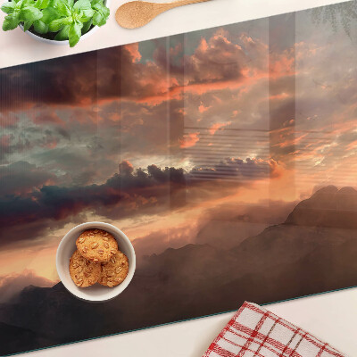 Szklana deska do krojenia Zachód słońca nad górami