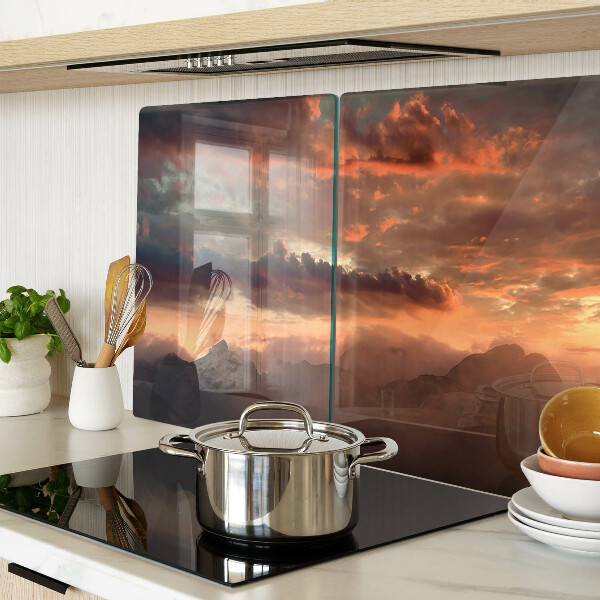 Szklana deska do krojenia Zachód słońca nad górami