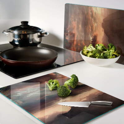 Szklana deska do krojenia Zachód słońca nad górami