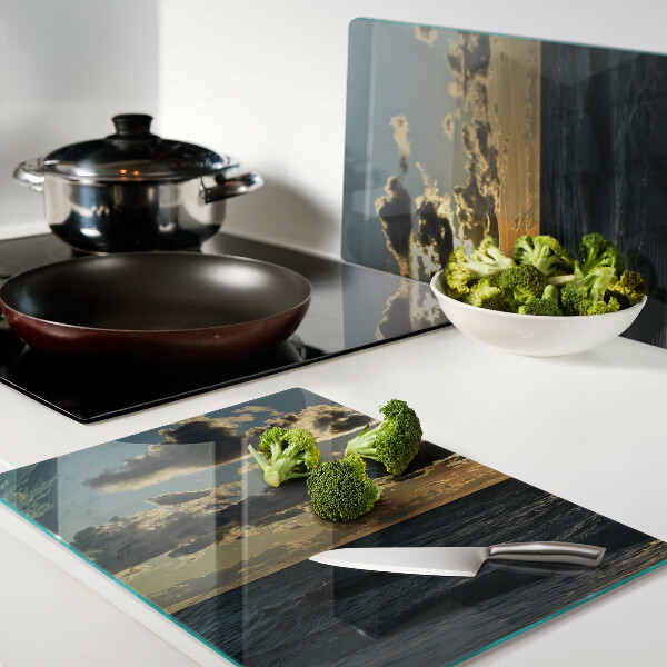 Tabla de cocina Puesta de sol sobre el mar