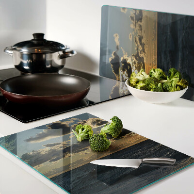 Tabla de cocina Puesta de sol sobre el mar