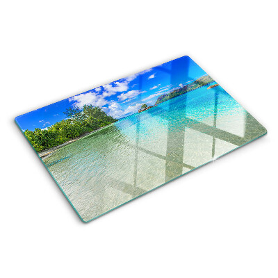 Tabla de cortar Playa tropical con agua azul