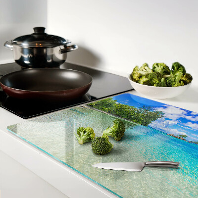 Tabla de cortar Playa tropical con agua azul