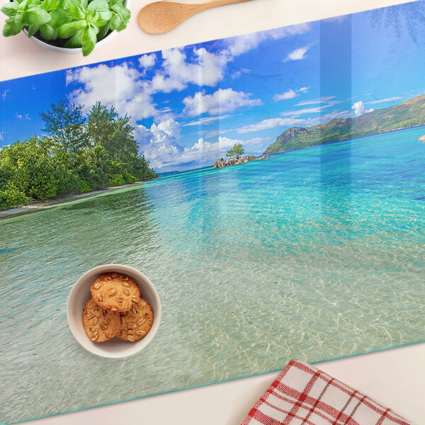 Deska kuchenna szklana Tropikalna plaża z lazurową wodą