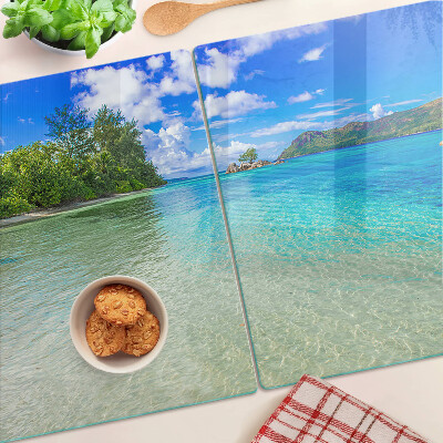 Tabla de cortar Playa tropical con agua azul