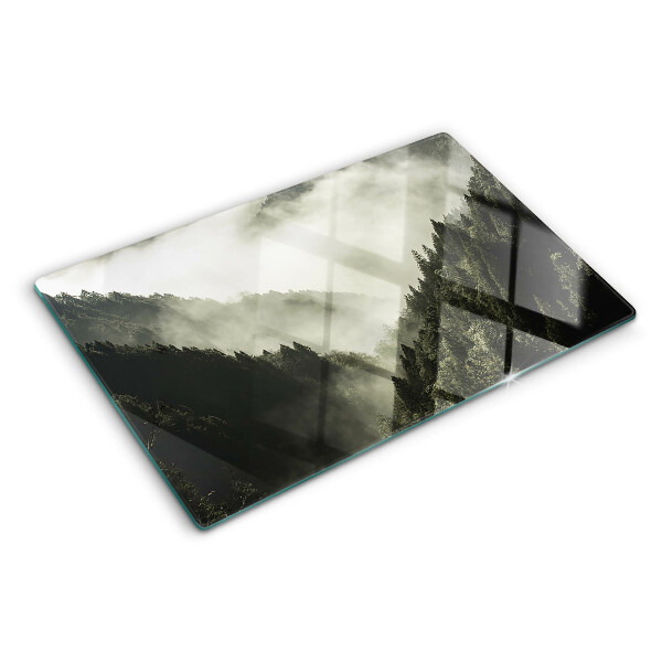 Tabla de cocina Paisaje de montaña con niebla
