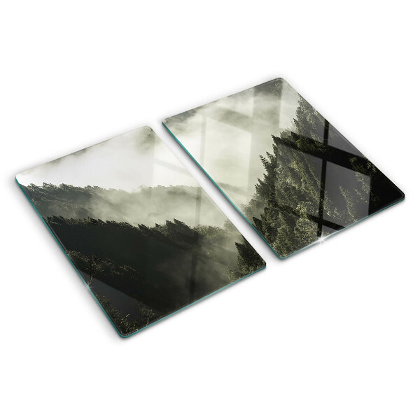 Tabla de cocina Paisaje de montaña con niebla