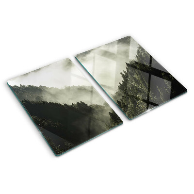 Tabla de cocina Paisaje de montaña con niebla