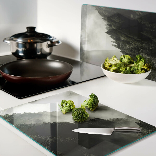 Tabla de cocina Paisaje de montaña con niebla