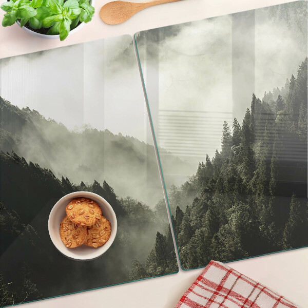 Tabla de cocina Paisaje de montaña con niebla