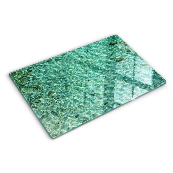Tabla de cortar de cristal Patrón de agua de la piscina