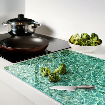 Tabla de cortar de cristal Patrón de agua de la piscina