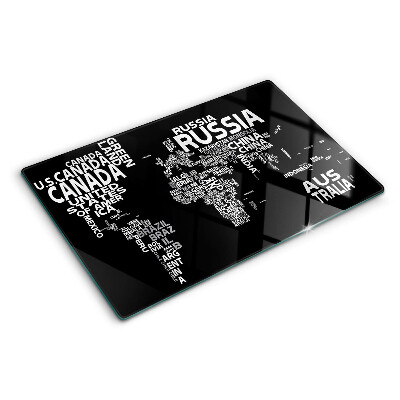 Tabla de cortar Mapa del mundo con nombres de países