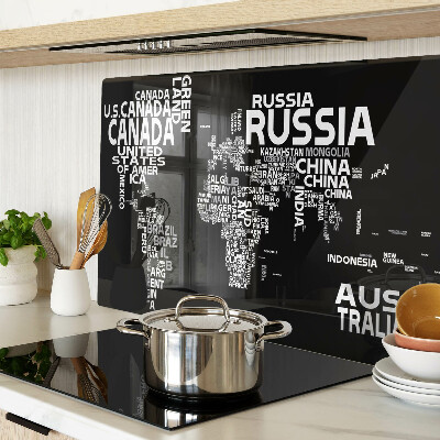 Tabla de cortar Mapa del mundo con nombres de países